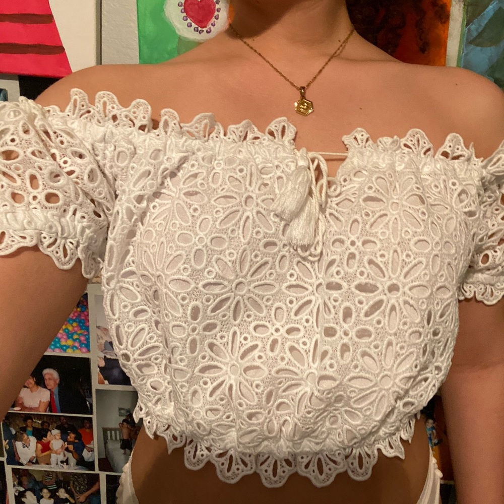 lace off the shoulder top